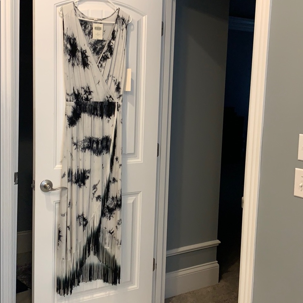 Boston Proper tie dye fringe hi-lo maxi NWT